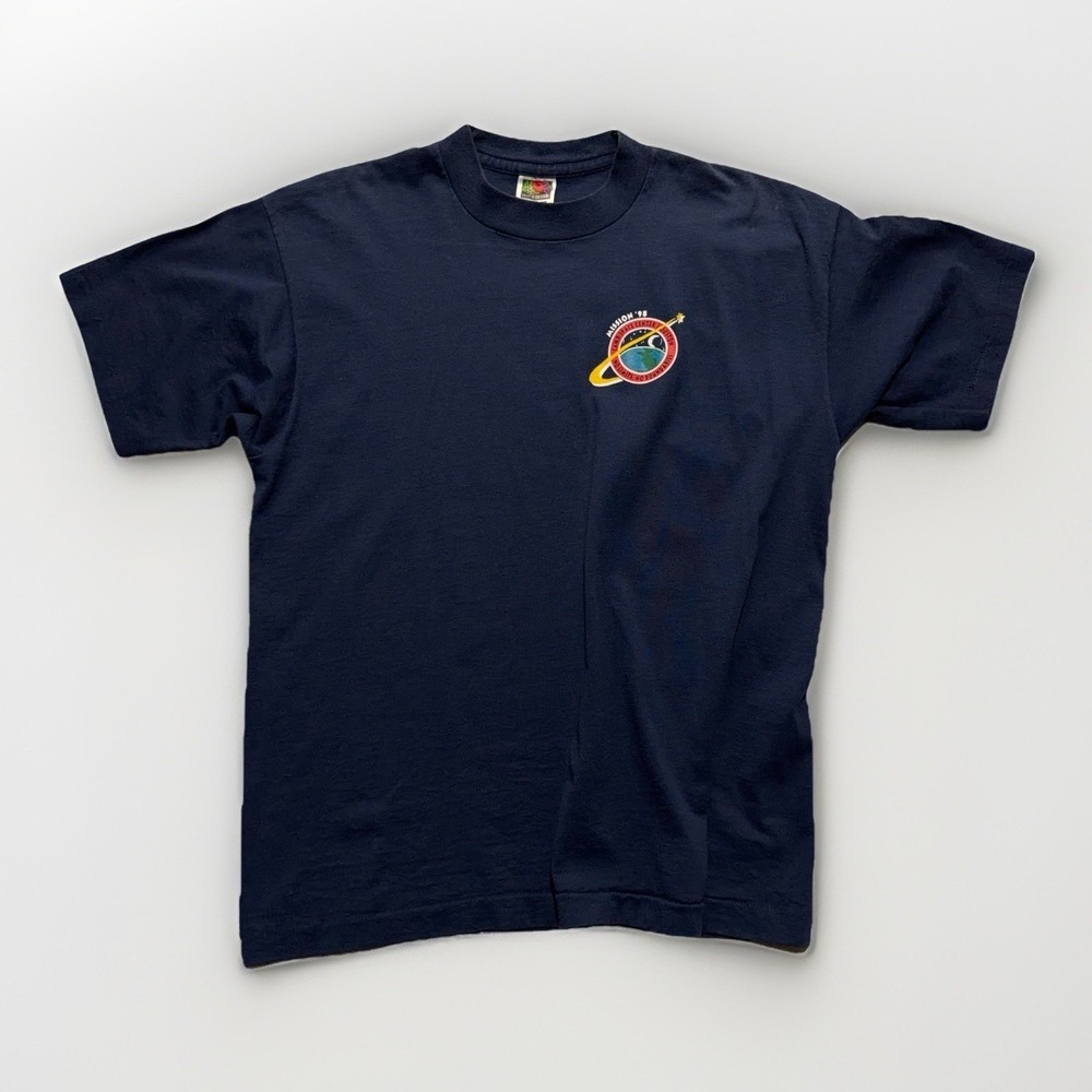 Vintage NASA Shirt Large Space Center Houston Camp USA Single Stitch Navy 1998